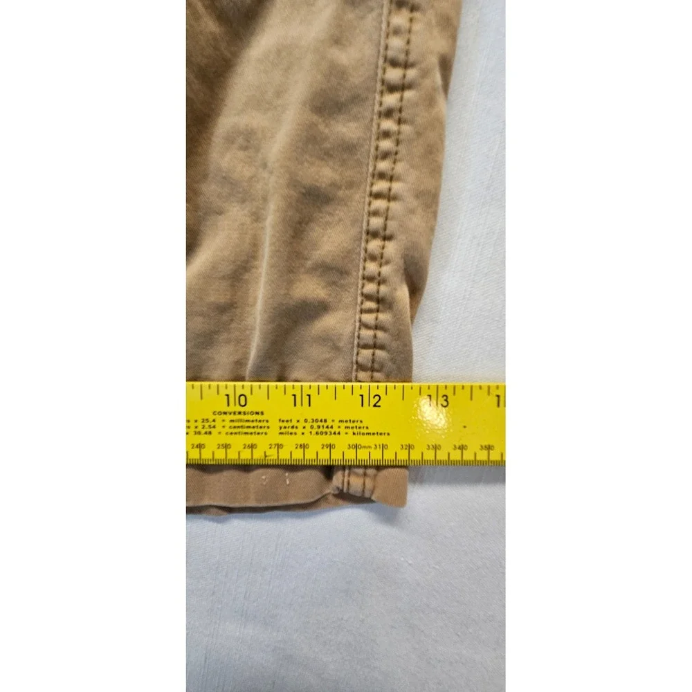 Arizona Jean Co Mens Tan Khaki Cotton Twill Flat Front Chino Shorts Size 42